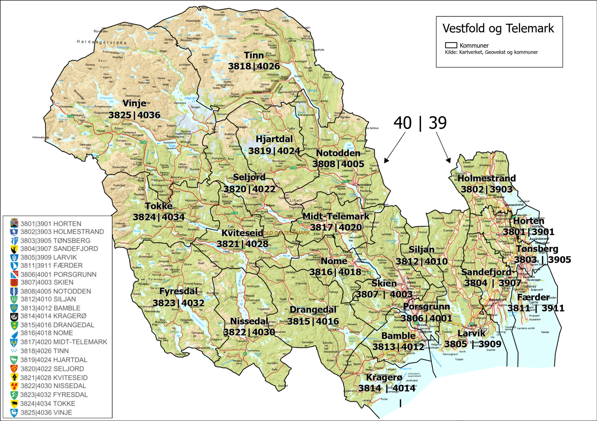 Nye Kommunenummer Frå 2024 | Statsforvaltaren I Vestfold Og Telemark