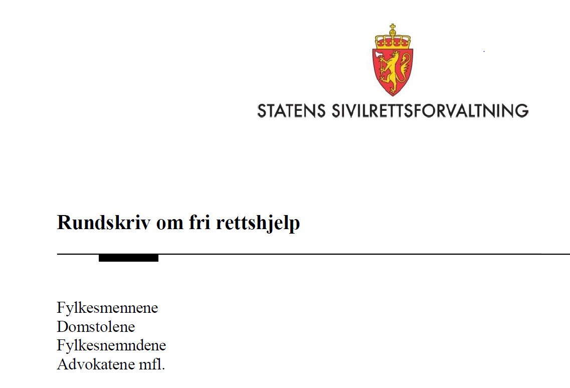 Nytt Rundskriv Om Fri Rettshjelp | Statsforvaltaren I Rogaland